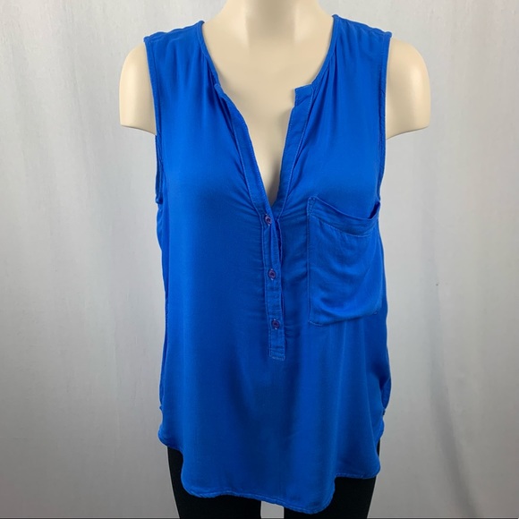 Bella Dahl Sleeveless High/Low In Blue S - Picture 1 of 6